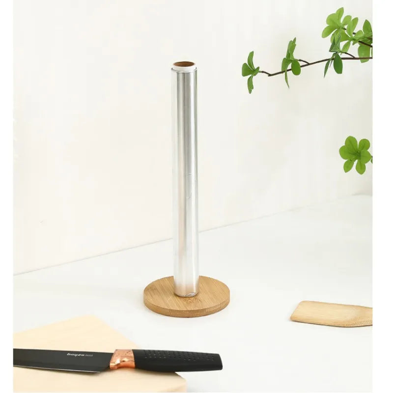 Kitchen Wooden Roll Paper Towel Holder Bathroom Tissue Stand Dining Table Vertical Napkins Rack Toilet Storage Accessories