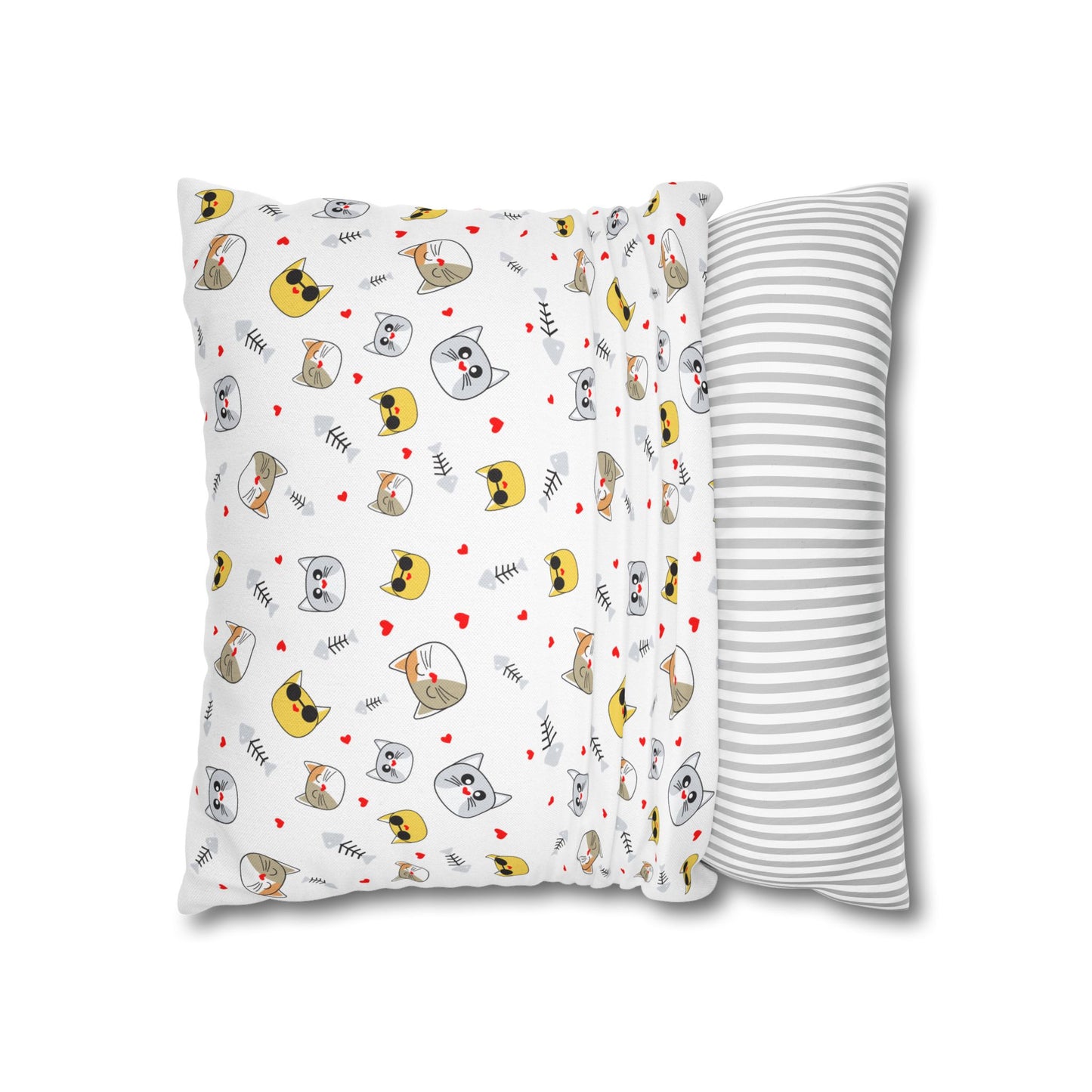 Cozy Cat-Themed Pillowcase, Fun Decorative Pillow Cover, Ideal for Cat Lovers, Home Décor, Perfect Gift for Cat Owners