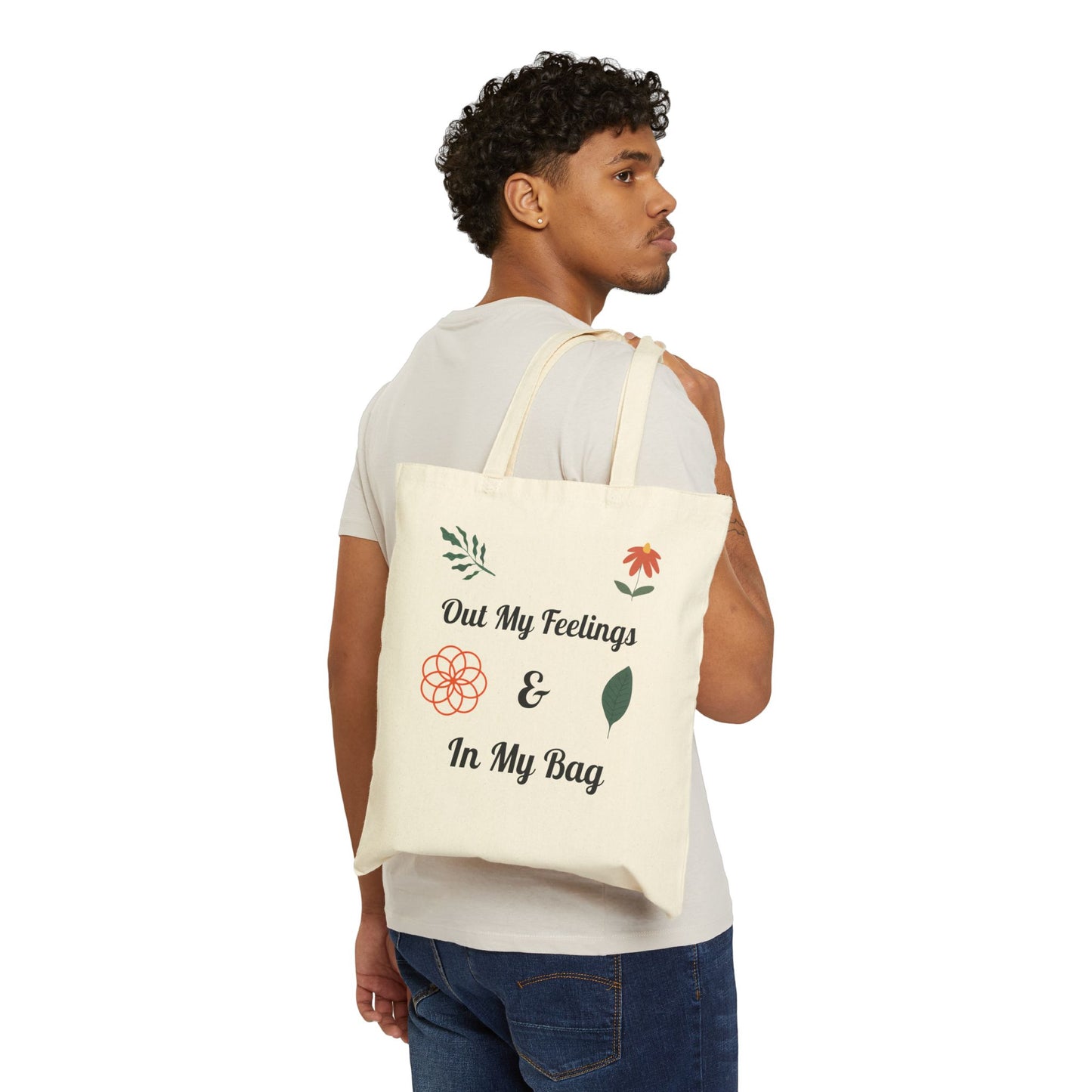 Out My Feelings & In My Bag Canvas Tote Bag - Charming Eco-Friendly Shopper for Self-Care Enthusiasts