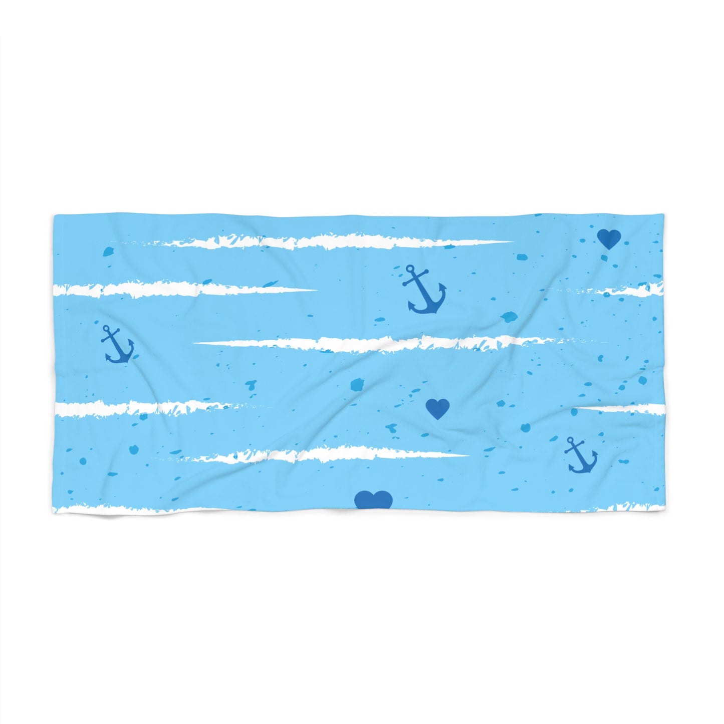 Anchors Aweigh Beach Towel, Nautical Summer Towel, Lightweight Pool Towel, Travel Beach Gear, Perfect for Beach Days, Gifts for Sailors