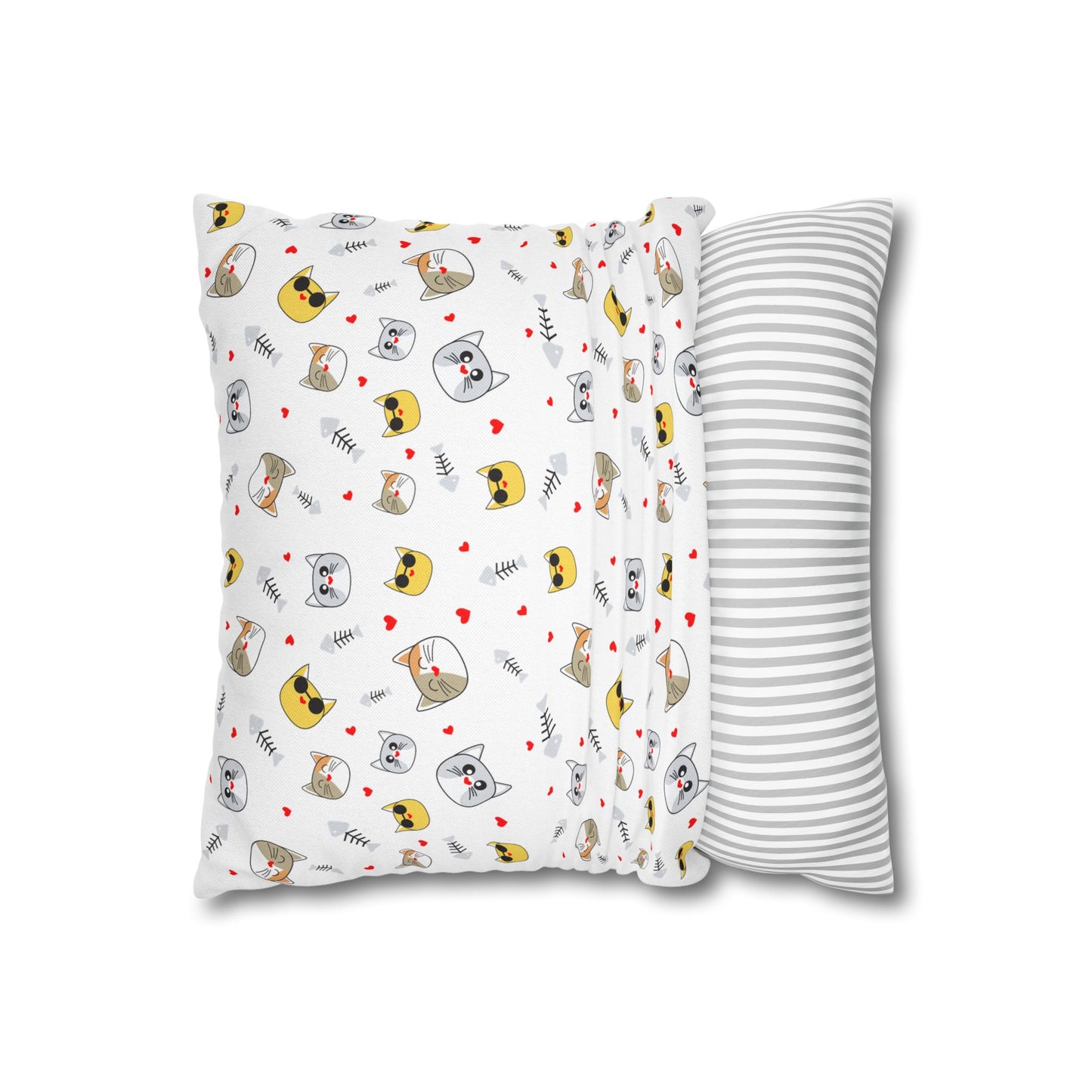 Cozy Cat-Themed Pillowcase, Fun Decorative Pillow Cover, Ideal for Cat Lovers, Home Décor, Perfect Gift for Cat Owners