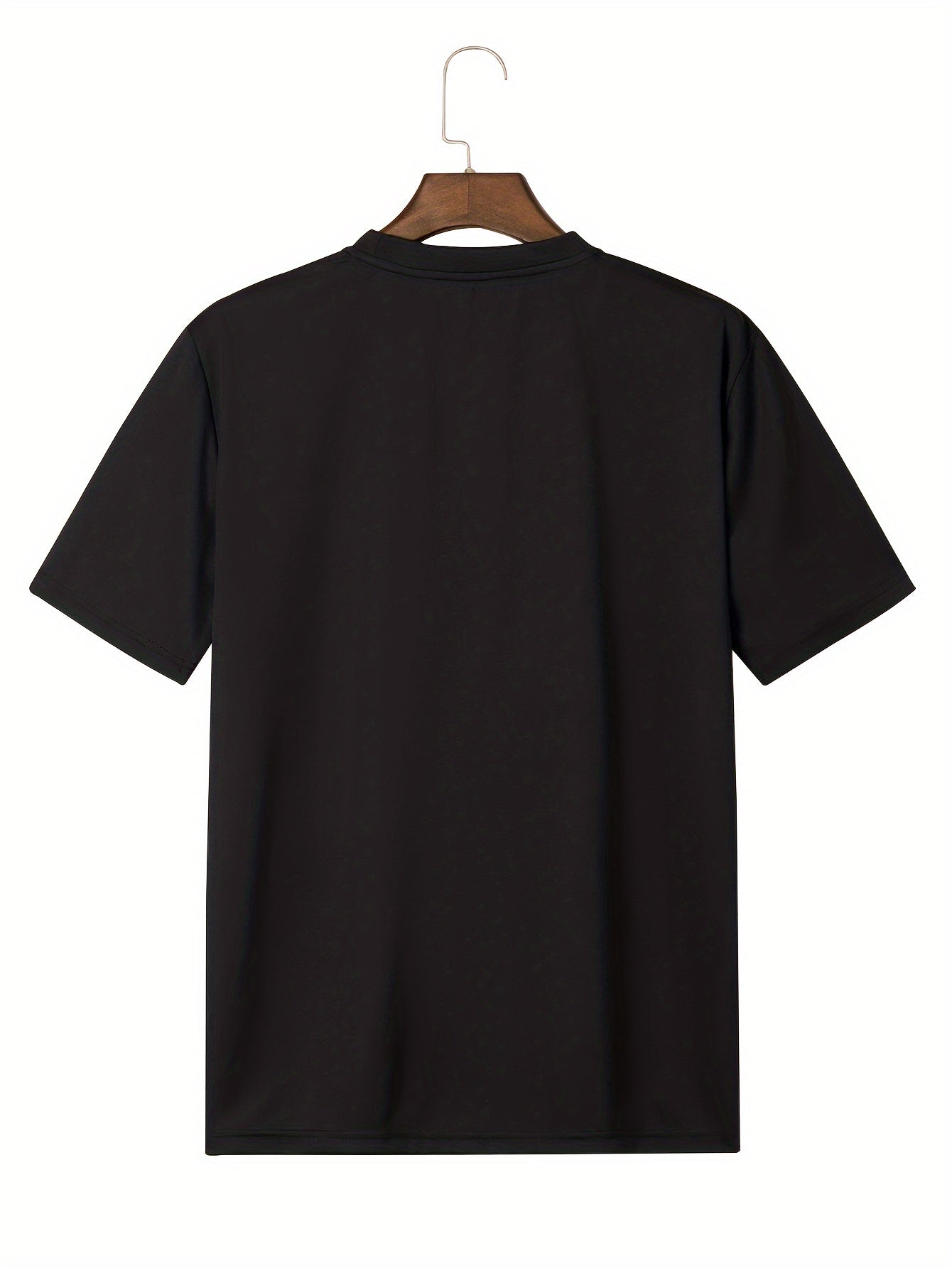 Men's Way Maker Print Short Sleeve T-Shirts, Comfy Casual Elastic Crew Neck Tops For Men's Outdoor Activities