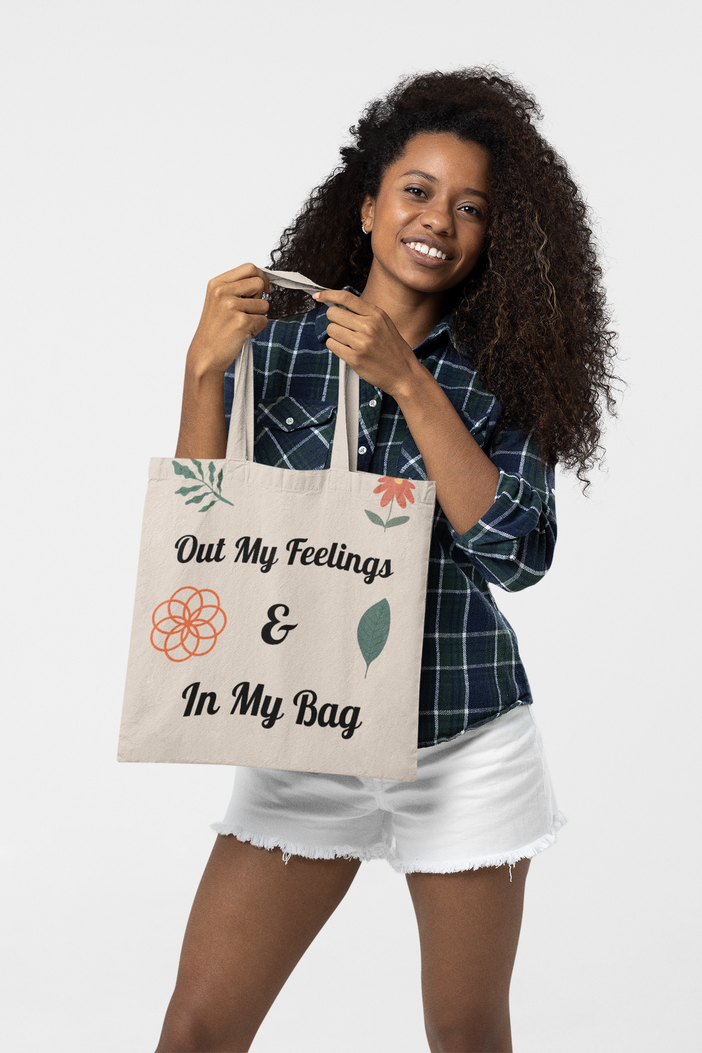 Out My Feelings & In My Bag Canvas Tote Bag - Charming Eco-Friendly Shopper for Self-Care Enthusiasts