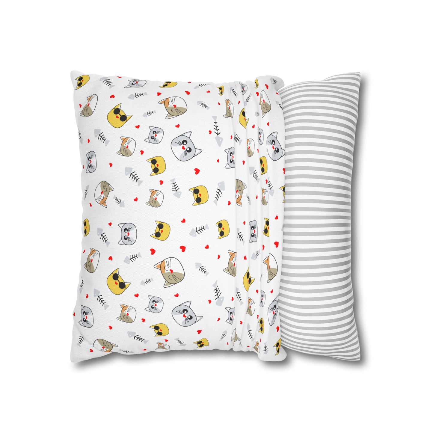 Cozy Cat-Themed Pillowcase, Fun Decorative Pillow Cover, Ideal for Cat Lovers, Home Décor, Perfect Gift for Cat Owners