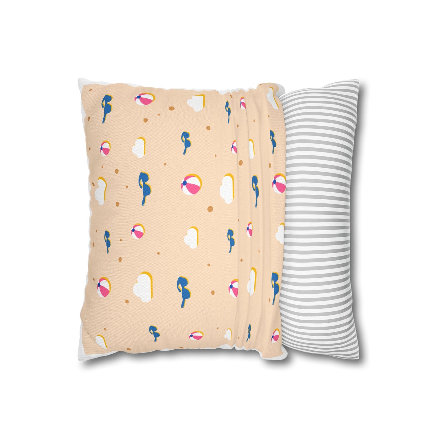 Beach-Themed Throw Pillow, Summer Decor, Nautical Home Accent, Coastal Cushion, Fun Beach Vibe, Tropical Gift