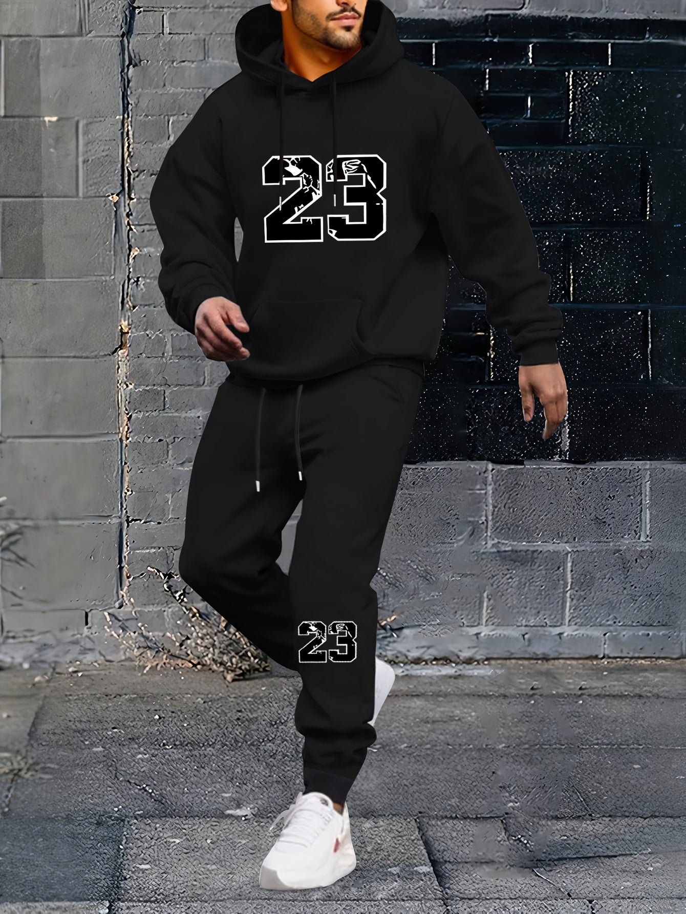 Takis Print Men's Versatile And Trendy Men's Long Sleeve Street Casual Sports And Fashionable Hoodies With Kangaroo Pocket Sweatshirt And Sweatpants Two Piece Set, Suitable For Outdoor Sports, For Autumn And Winter