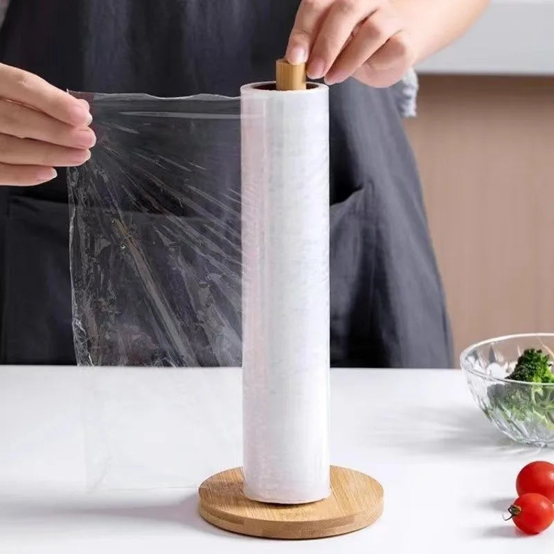 Kitchen Wooden Roll Paper Towel Holder Bathroom Tissue Stand Dining Table Vertical Napkins Rack Toilet Storage Accessories