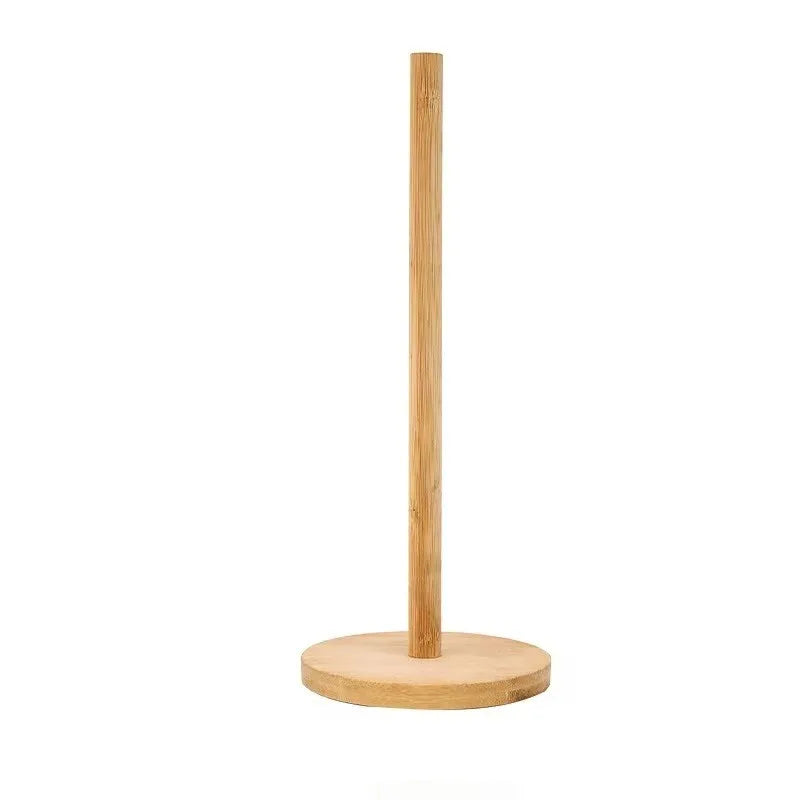 Kitchen Wooden Roll Paper Towel Holder Bathroom Tissue Stand Dining Table Vertical Napkins Rack Toilet Storage Accessories