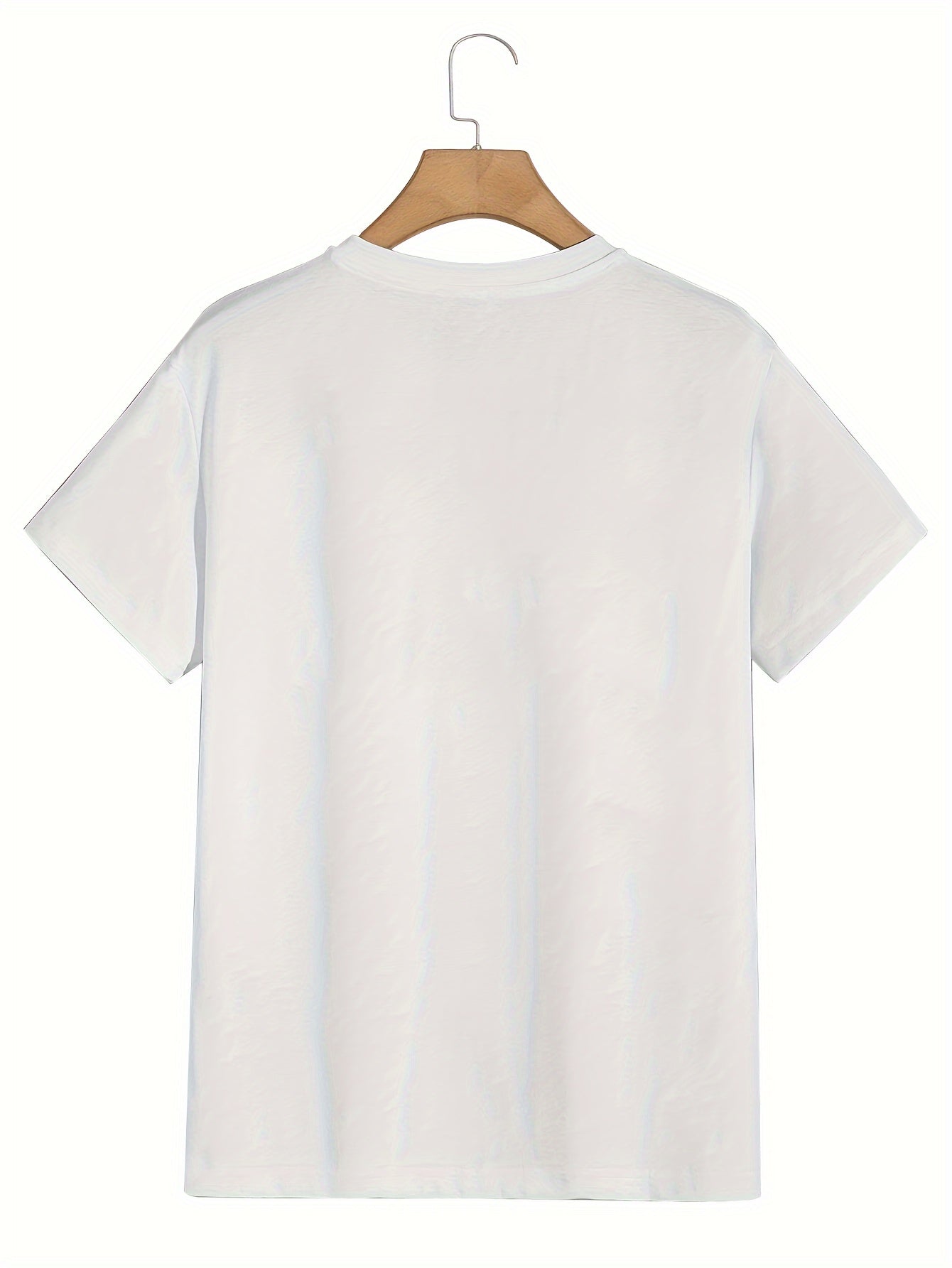 Men's Way Maker Print Short Sleeve T-Shirts, Comfy Casual Elastic Crew Neck Tops For Men's Outdoor Activities
