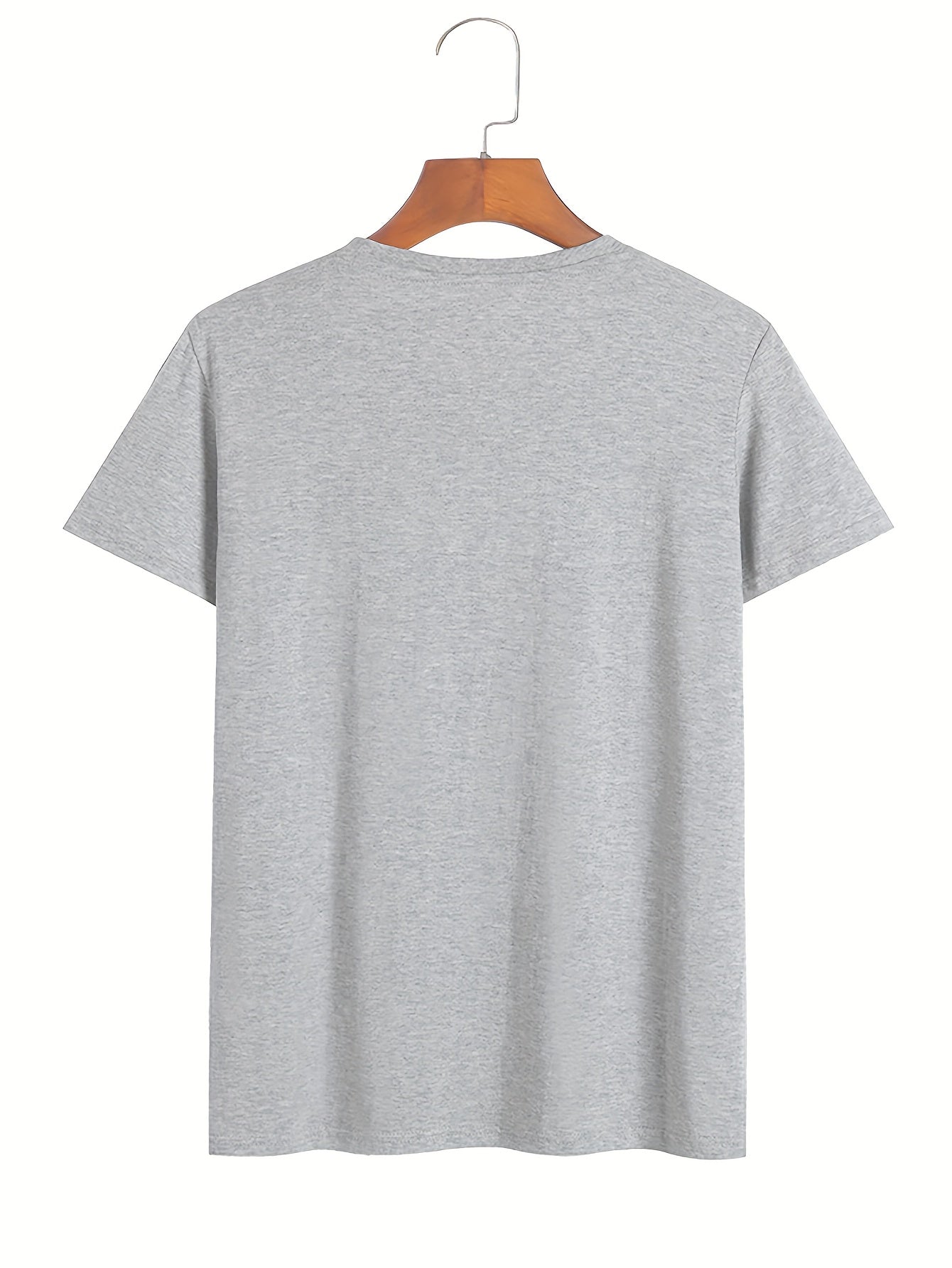 Men's Way Maker Print Short Sleeve T-Shirts, Comfy Casual Elastic Crew Neck Tops For Men's Outdoor Activities