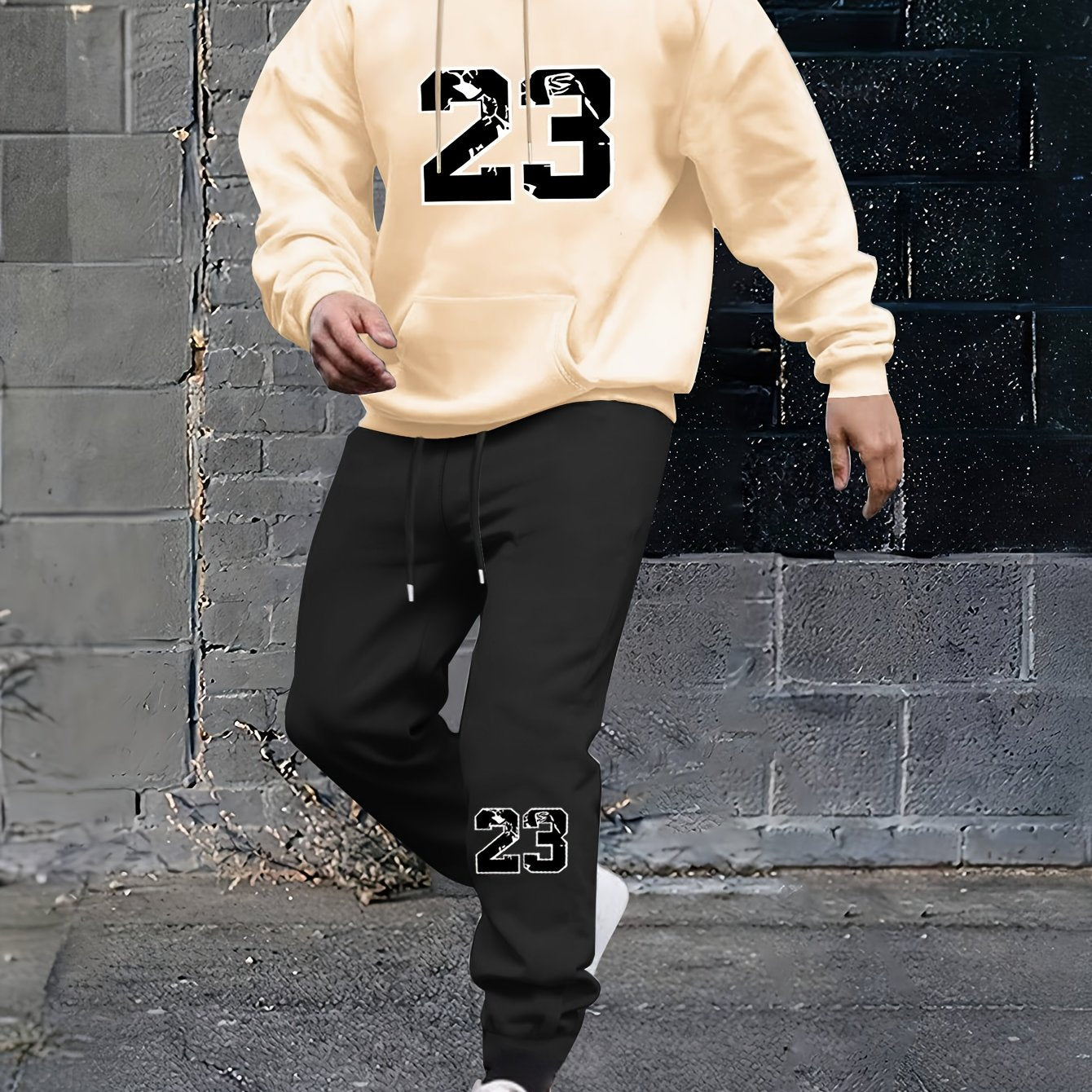 Takis Print Men's Versatile And Trendy Men's Long Sleeve Street Casual Sports And Fashionable Hoodies With Kangaroo Pocket Sweatshirt And Sweatpants Two Piece Set, Suitable For Outdoor Sports, For Autumn And Winter