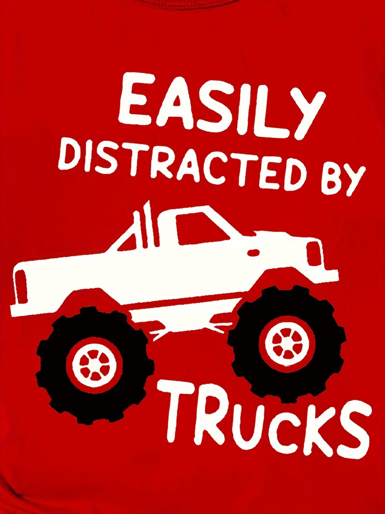 Truck Lover's Dream Tee - Vibrant Letter Print, Soft, Lightweight, Comfy, and Breathable Short Sleeve T-Shirts for Boys - Perfect Summer Wear for Outdoor Enthusiasts!