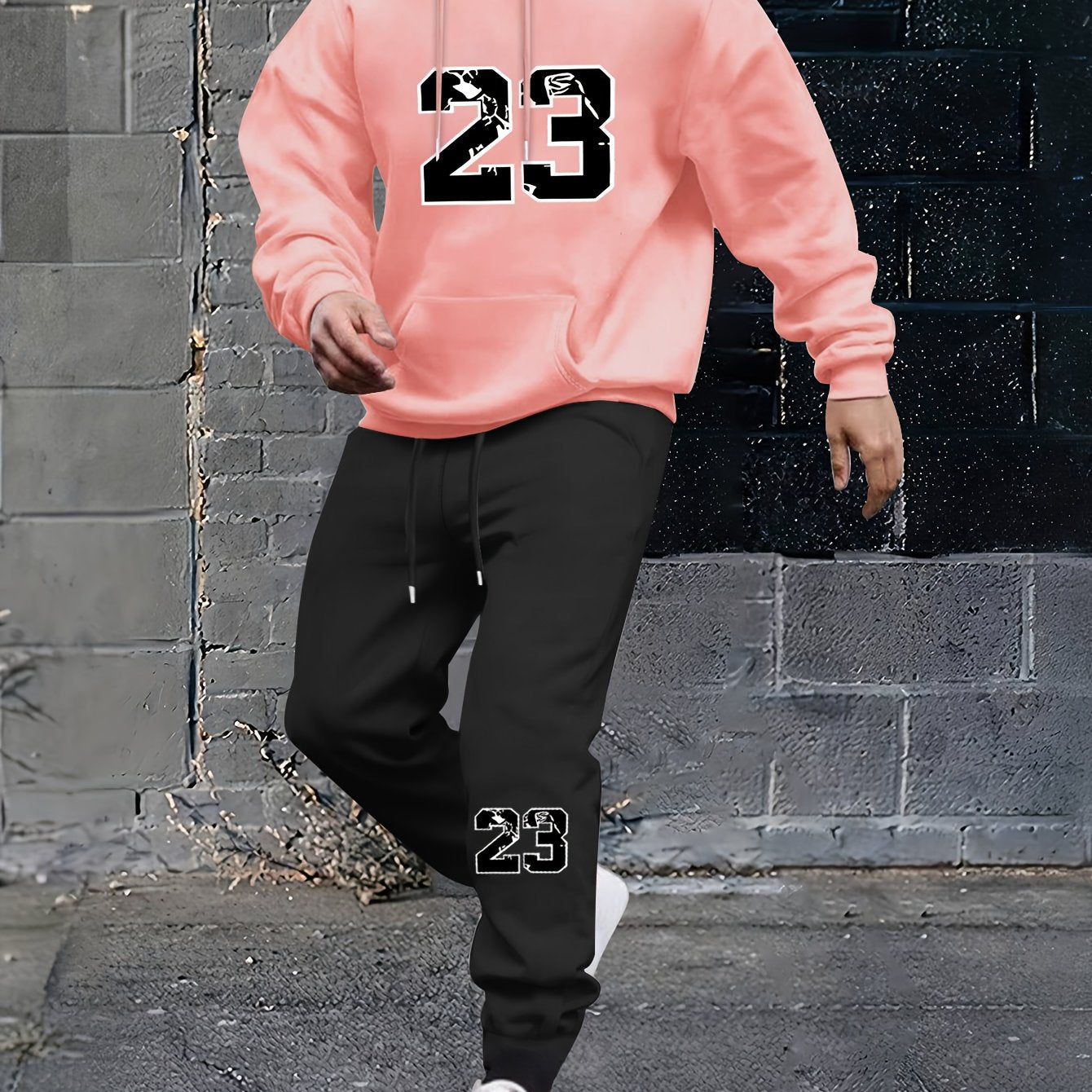Takis Print Men's Versatile And Trendy Men's Long Sleeve Street Casual Sports And Fashionable Hoodies With Kangaroo Pocket Sweatshirt And Sweatpants Two Piece Set, Suitable For Outdoor Sports, For Autumn And Winter